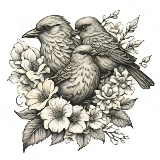 Amor Fati With Bird Flowers