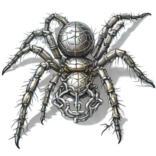 12 Legged Spider With A Chain Wrapped Around Its Body