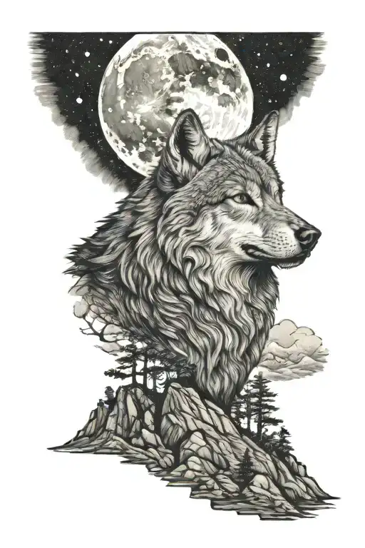 The Wolf On The Mountain Howls At The Moon