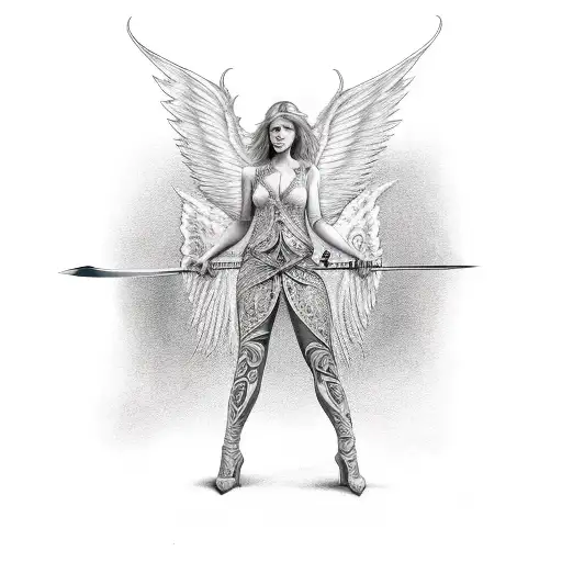 Full Body Angels With Sword