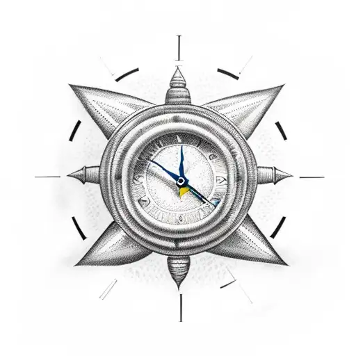 Clock With A Spaceship Above It