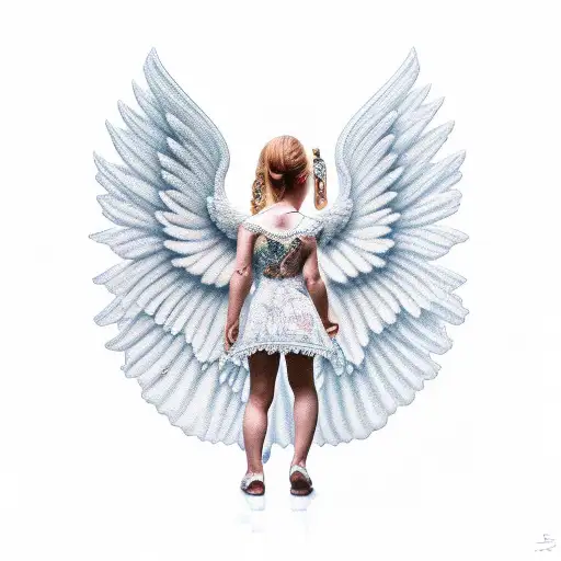 Angel Girl Made Of Porcelain With Cracks