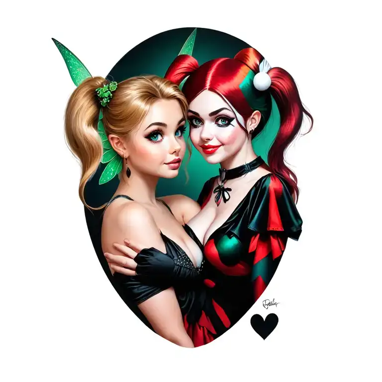 Tinkerbell And Harley Quinn