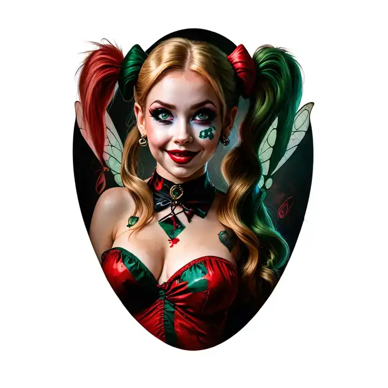 Tinkerbell Dressed Up As Harley Quinn