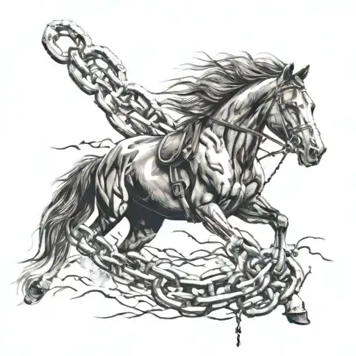 The Horse Breaks Out Of The Chains