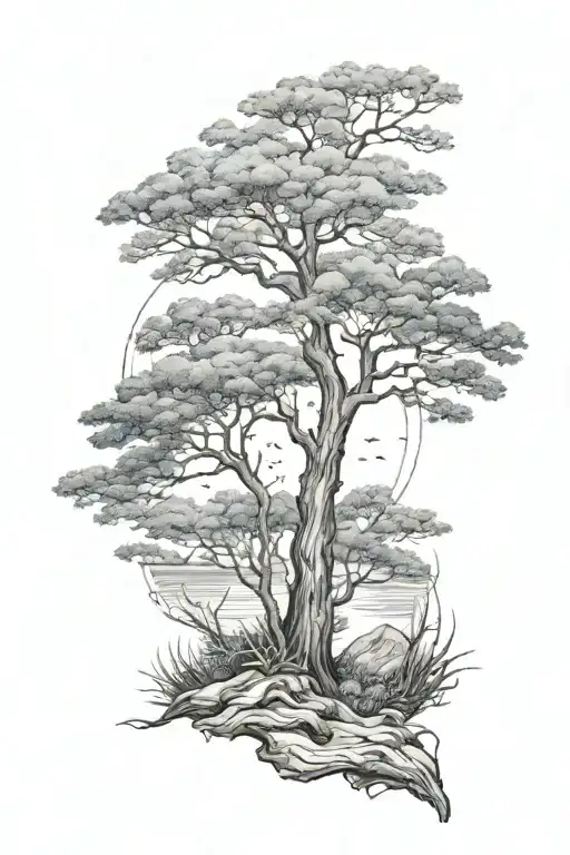 Woman Sea Forest Tree Sky