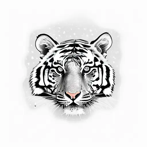 A Boy And A Tiger Looking Up At The Stars