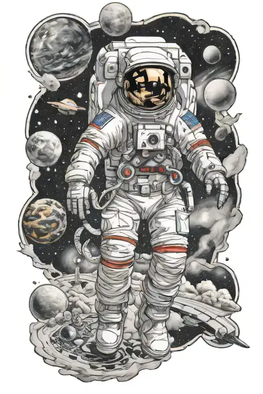 Astronaut Exploring A Galaxy