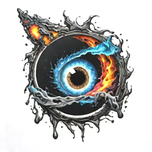 Black Hole With Colourful Background