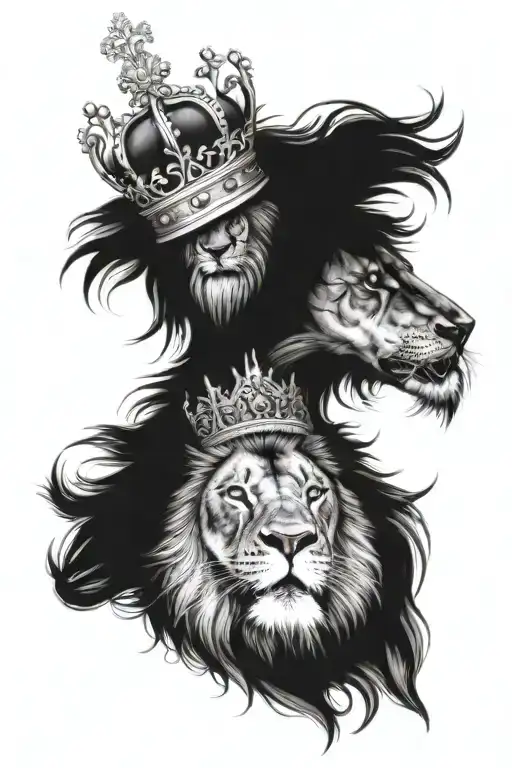 Lion With Crown And A Cross