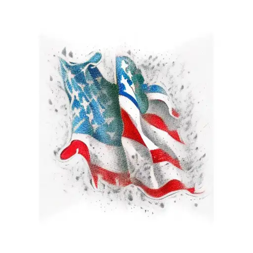 American And Italian Flag Ripping Through Skin Forearm