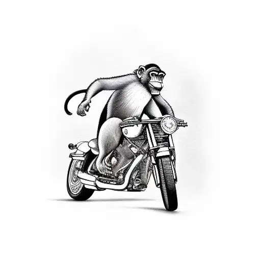 A Monkey Riding A Turbocharged Motorcycle
