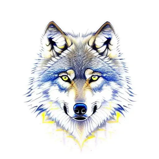 Wolf With Yellow Eyes