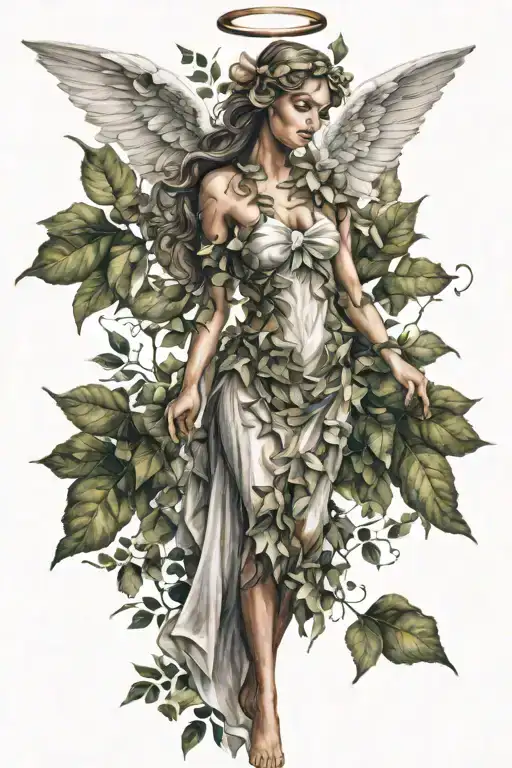 Angel In A Dress Of Leaves