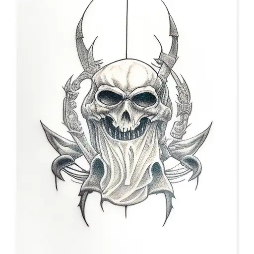 Hanged Man Terrot Card On Scythe