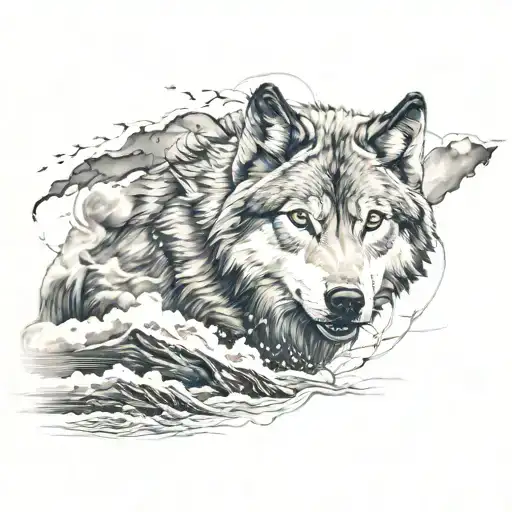 Wolf Coming Out Of The Storm