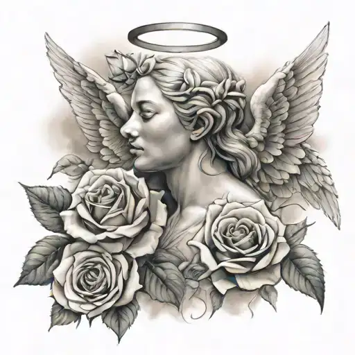 Rose Dove Angel God Full Sleve