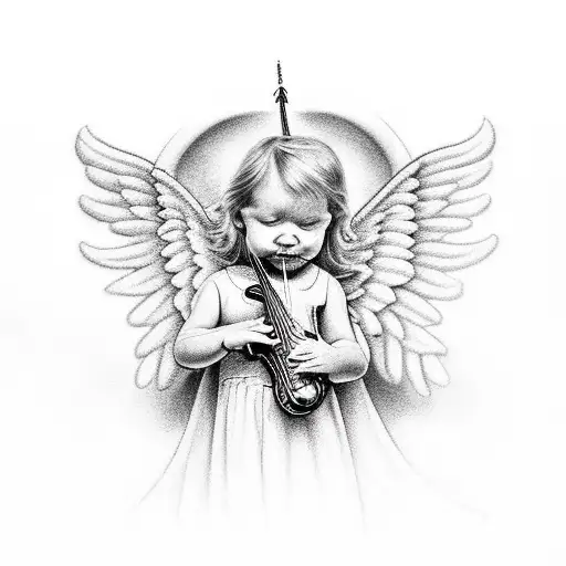 An Angel Playing A Musical Instrument