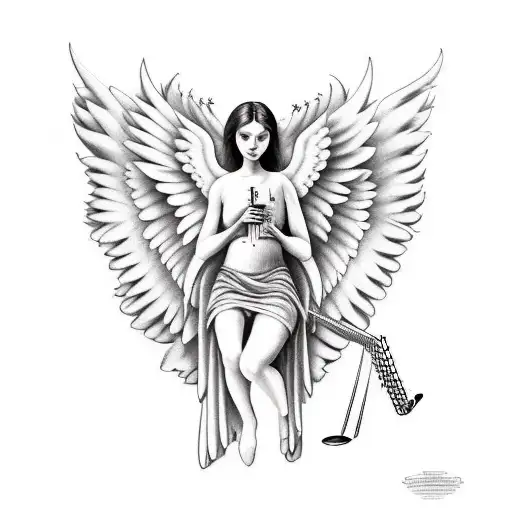 An Angel Playing A Musical Instrument