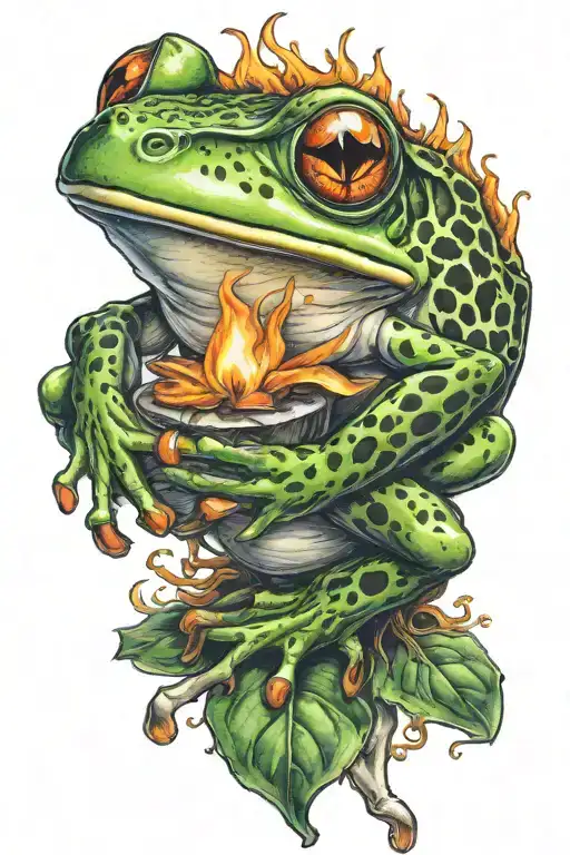 Frog Lure With Flaming Feet