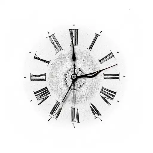 Broken Clock Roman Numeral Broken Hour Hand
