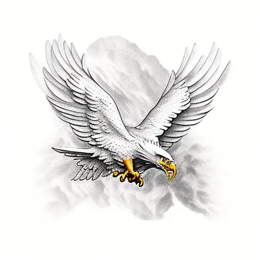 American Traditional Eagle On Branch