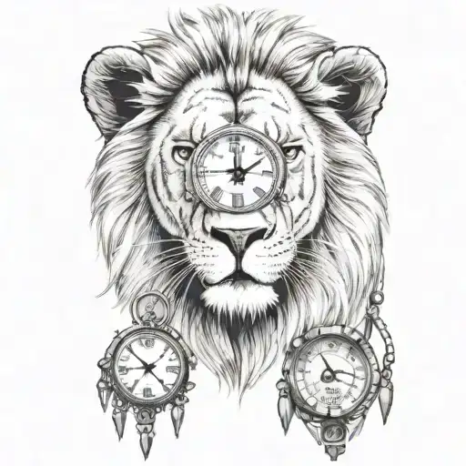 Lion With Clock On Eye