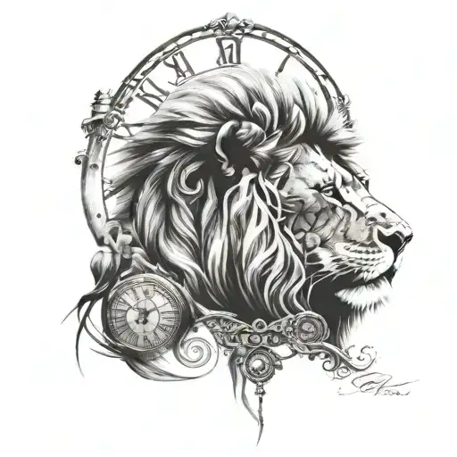 Lion With Clock On Left Eye