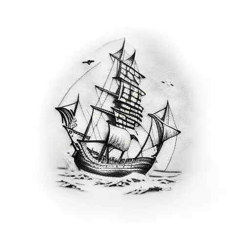 Pirate Ship With Sails