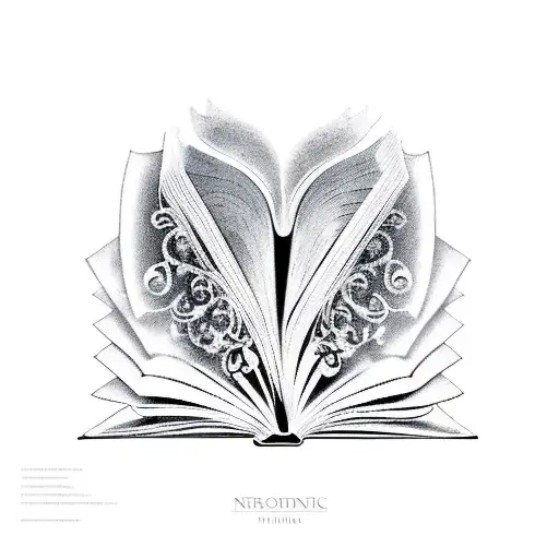 An Open Book With Flying Musical Notes As Pages