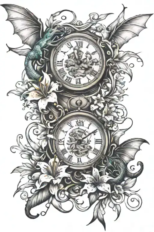 Clock With Dragons And Bosnian Lillies
