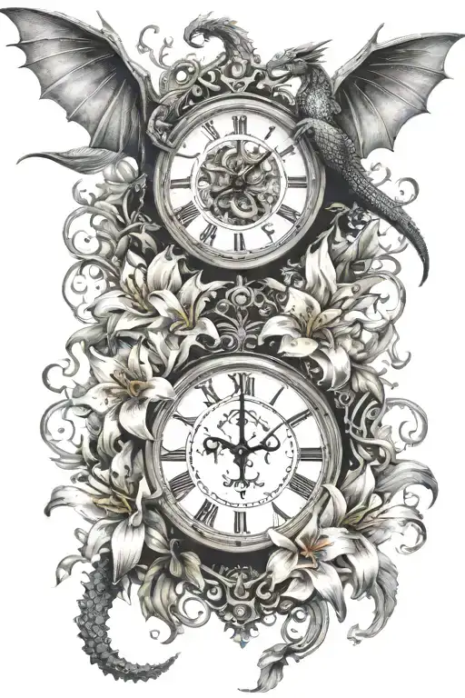 Clock With Dragons And Bosnian Lillies
