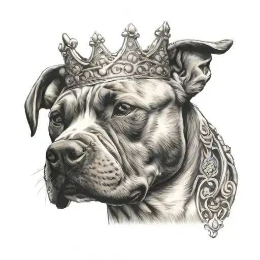 Pitbull Wearing A Crown