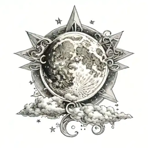 Moon & Star Filled Sky