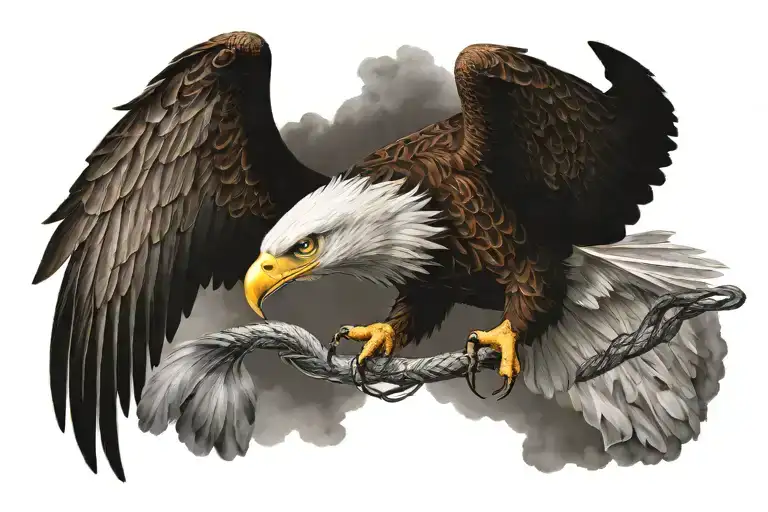 Eagle And Fish Together Symbolizing
