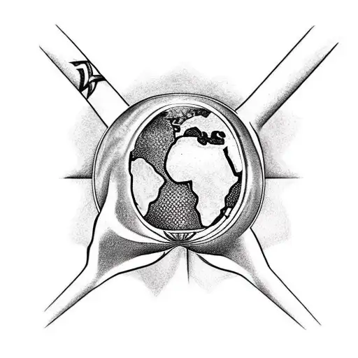 Cancer With A Ukrainian Trident On The Shell Holding The Planet Earth Overhead