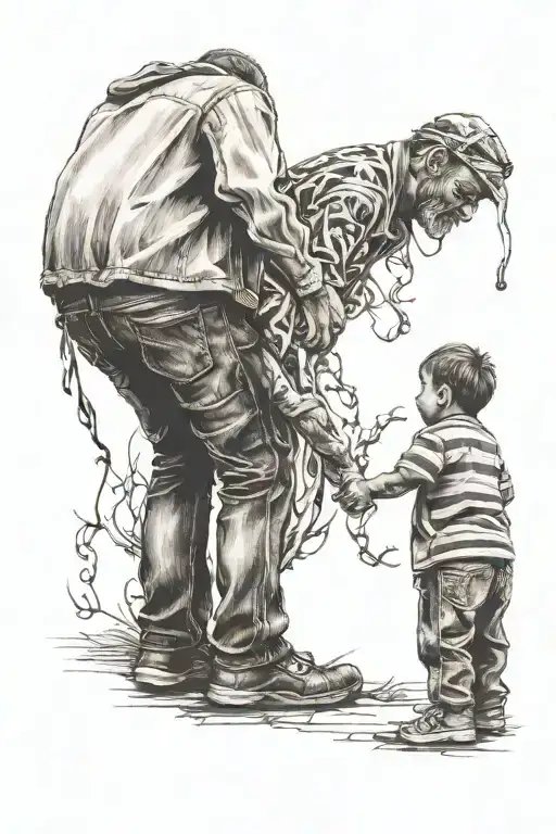 Father And Son Holding Hands