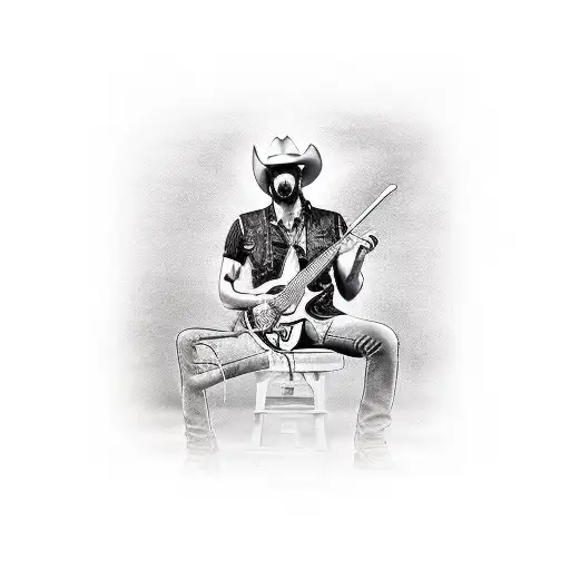 Guitar Piano Cowboy Biker