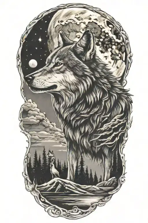 Wolf Howling At The Moon