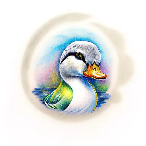 A Duck Watching The Moon