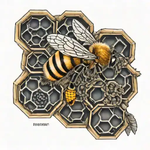 Bee On Honeycomb