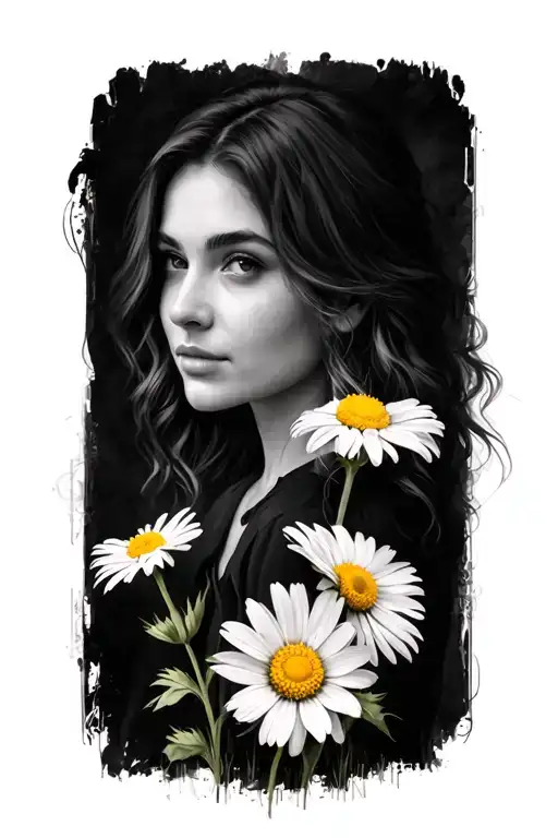 The Name Kristen And A Daisy Flower