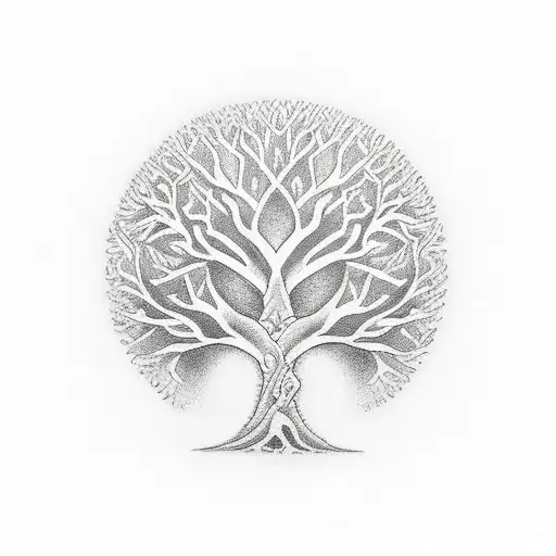 Tree Of Life Dna In Trunk And Judo Moral Code Kanji