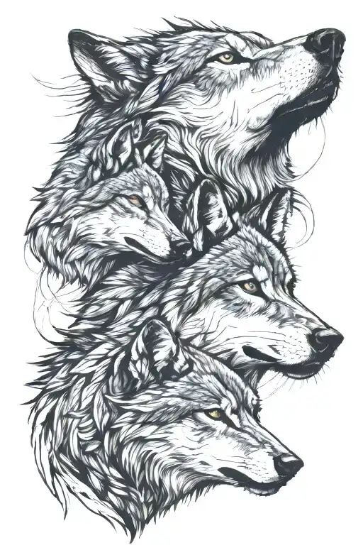 The Faces Of A Wolf And A She-wolf Thinking About The Future