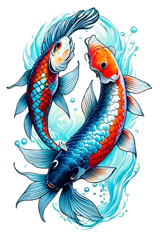Cancer And Scorpio Zodiac With Koi Fish