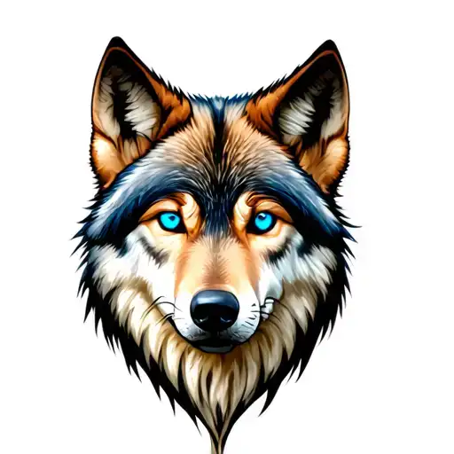 Wolf With Blue Eyes