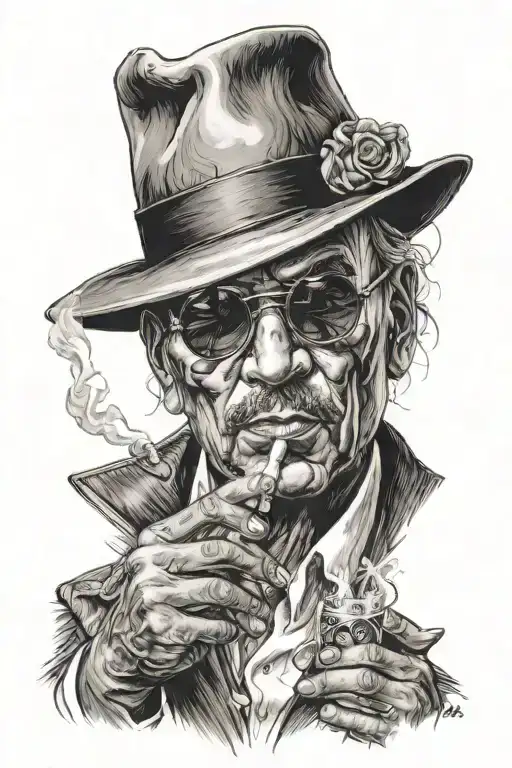 Gangster Smoking Cigarette