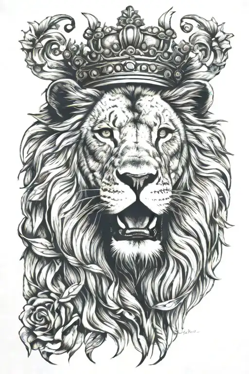 Lion Wearing A Crwon
