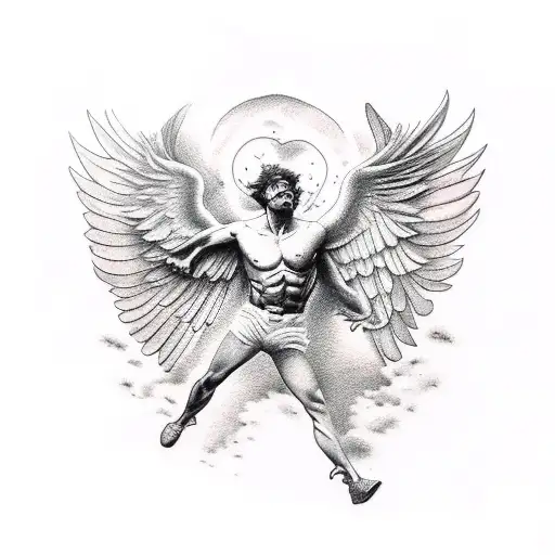 Falling Icarus On Thigh