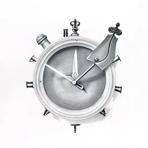 Sword Going Through A Clock